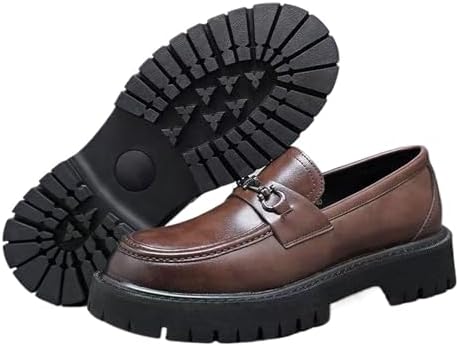 Мужские лоферы XENTORD из лакированной кожи на высокой подошве, удобные, с противоскользящей подошвой, без шнурков, с металлической деталью в виде упряжи, для офиса и повседневной носки Eggdk, коричневый
Мужские лоферы XENTORD из лакированной кожи на высокой подошве, удобные, с противоскользящей подошвой, без шнурков, с металлической деталью в виде упряжи, для офиса и повседневной носки Eggdk, коричневый