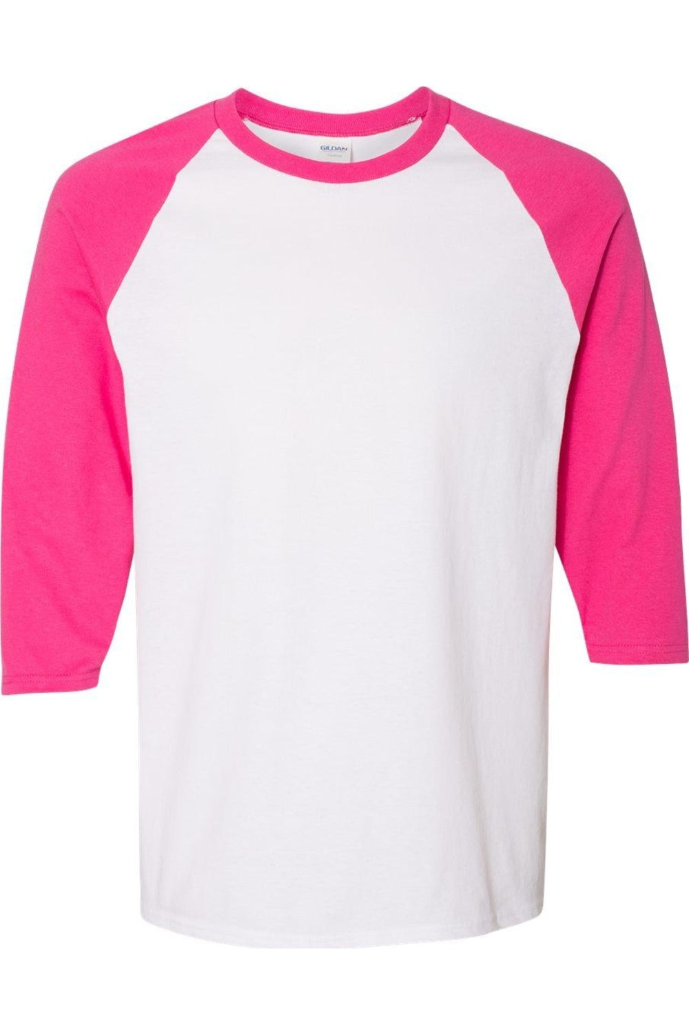 Футболка Gildan Heavy Cotton с рукавом реглан три четверти, цвет white/ heliconia 
Футболка Gildan Heavy Cotton с рукавом реглан три четверти, цвет white/ heliconia