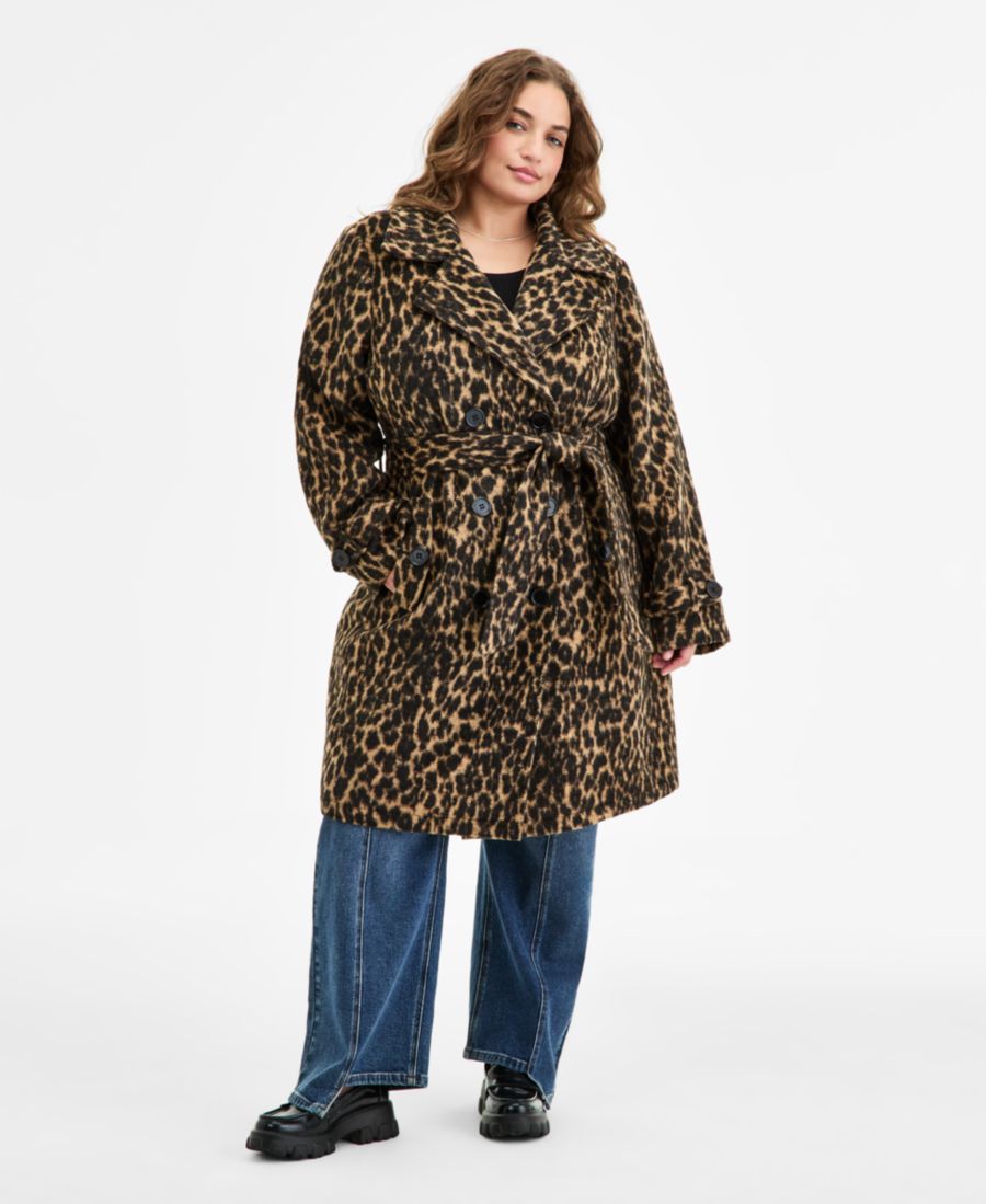 Тренч большого размера с двубортным поясом Steve Madden, Leopard
Тренч большого размера с двубортным поясом Steve Madden, Leopard