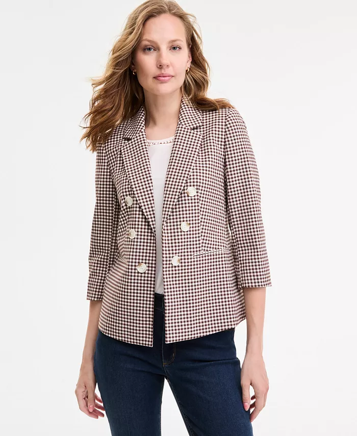 Женская клетчатая куртка нараспашку Jones New York, коричневый
Женская клетчатая куртка нараспашку Jones New York, коричневый