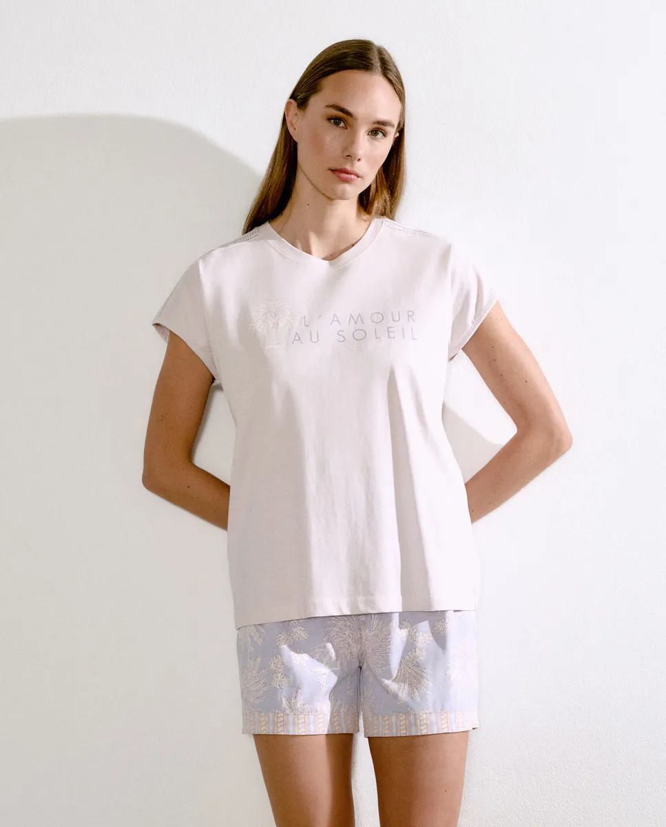 Пижама с короткими рукавами и верхом в форме пальмы Énfasis, фиолетовый
Пижама с короткими рукавами и верхом в форме пальмы Énfasis, фиолетовый