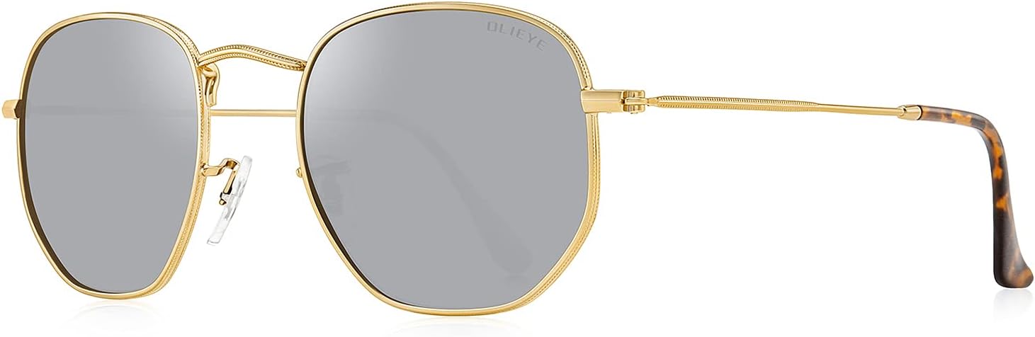 Винтажные квадратные поляризованные солнцезащитные очки для женщин и мужчин. Классические маленькие солнцезащитные очки с зеркальными линзами OLIEYE, Gold Frame/Silver Mirror Lens/Gold Temples
Винтажные квадратные поляризованные солнцезащитные очки для женщин и мужчин. Классические маленькие солнцезащитные очки с зеркальными линзами OLIEYE, Gold Frame/Silver Mirror Lens/Gold Temples