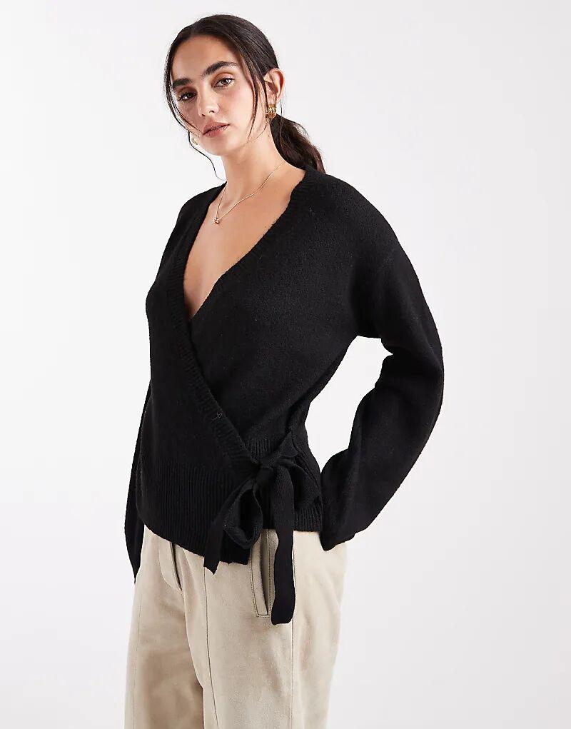 Вязаный джемпер Pieces с завязками по бокам, черный
Вязаный джемпер Pieces с завязками по бокам, черный