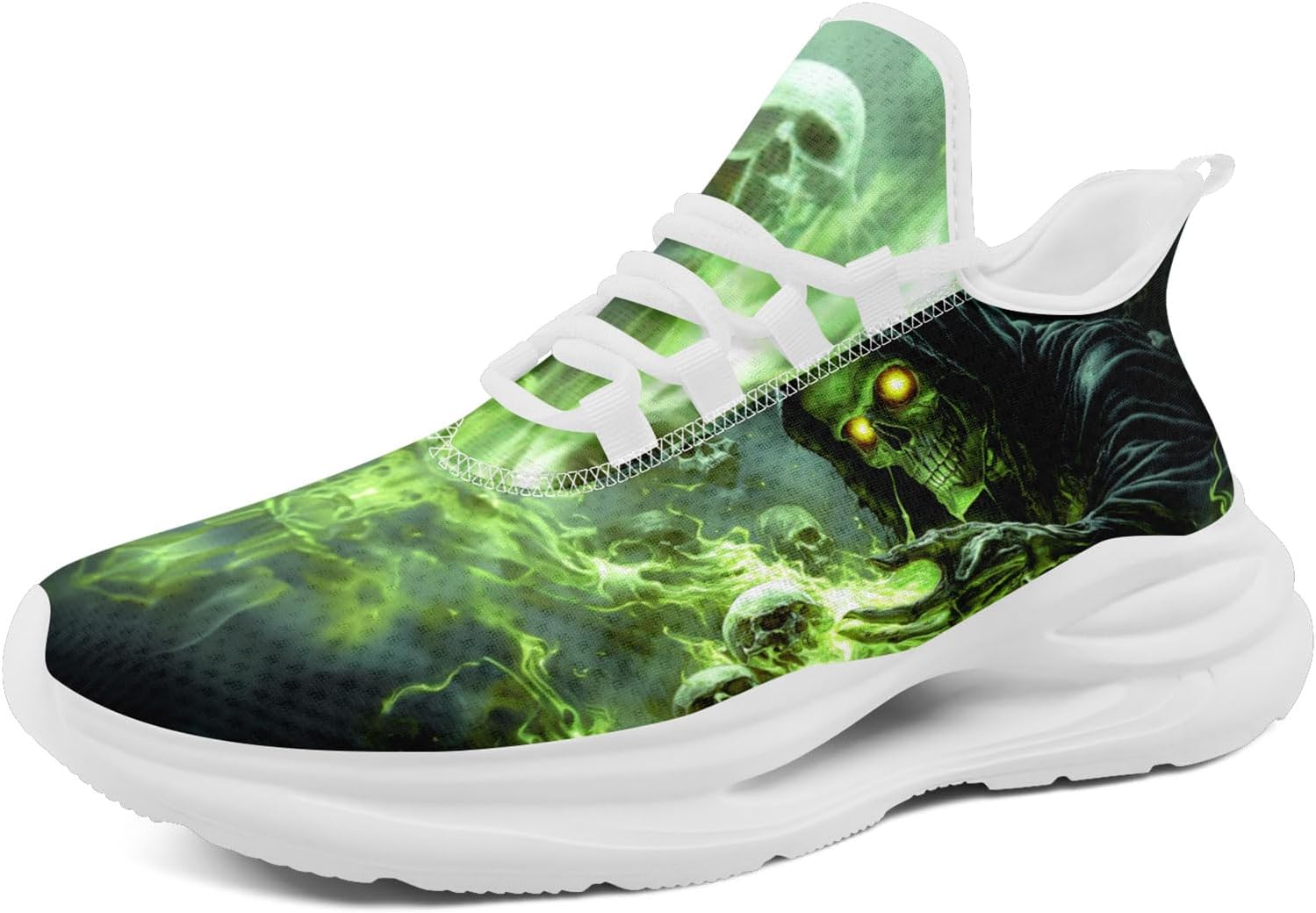 Кроссовки AWSOLE Fashion Skull для мужчин и женщин, легкие, дышащие, на шнуровке, готические, для бега, тенниса, бейсбола и тренировок, белый/зеленый/желтый
Кроссовки AWSOLE Fashion Skull для мужчин и женщин, легкие, дышащие, на шнуровке, готические, для бега, тенниса, бейсбола и тренировок, белый/зеленый/желтый