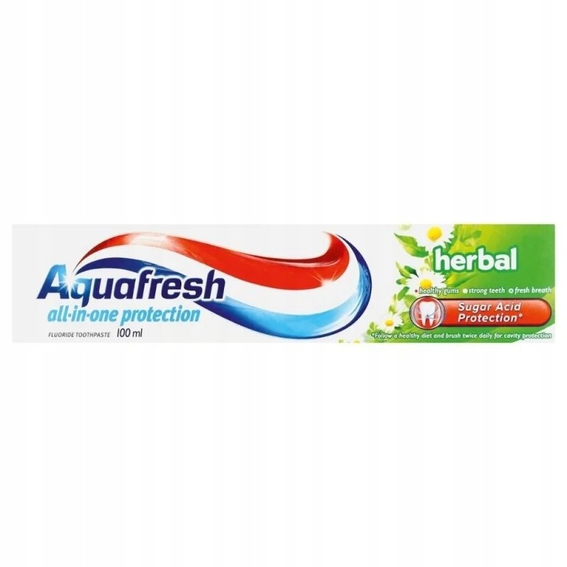 Зубная паста Aquafresh Herbal со свежим травяным ароматом и здоровыми зубами 100 мл Inna marka
Зубная паста Aquafresh Herbal со свежим травяным ароматом и здоровыми зубами 100 мл Inna marka