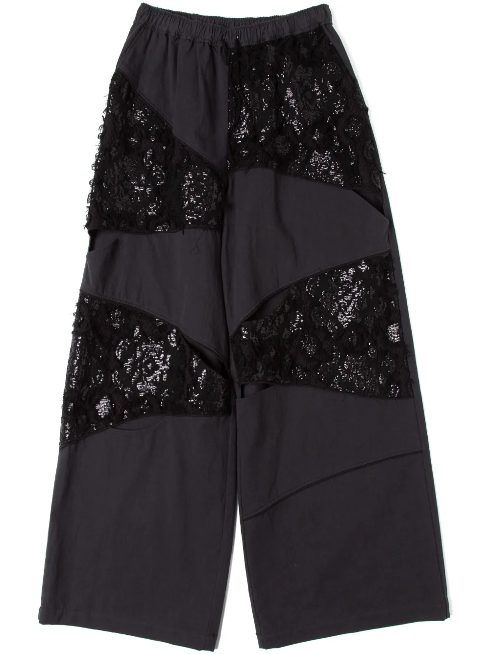 Брюки с кружевной вставкой Muller Of Yoshiokubo, черный
Брюки с кружевной вставкой Muller Of Yoshiokubo, черный