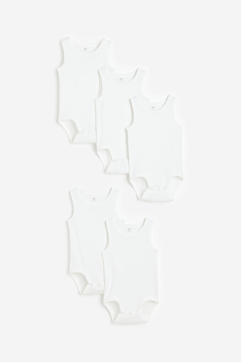 5 пар хлопковых боди H&M, белый
5 пар хлопковых боди H&M, белый