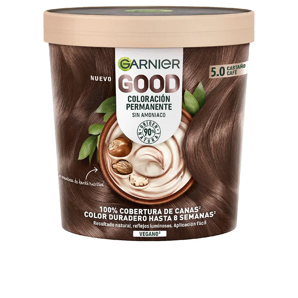 Краска для волос Good coloración permanente Garnier, цвет 5.0 castaño café, 217 мл.
Краска для волос Good coloración permanente Garnier, цвет 5.0 castaño café, 217 мл.