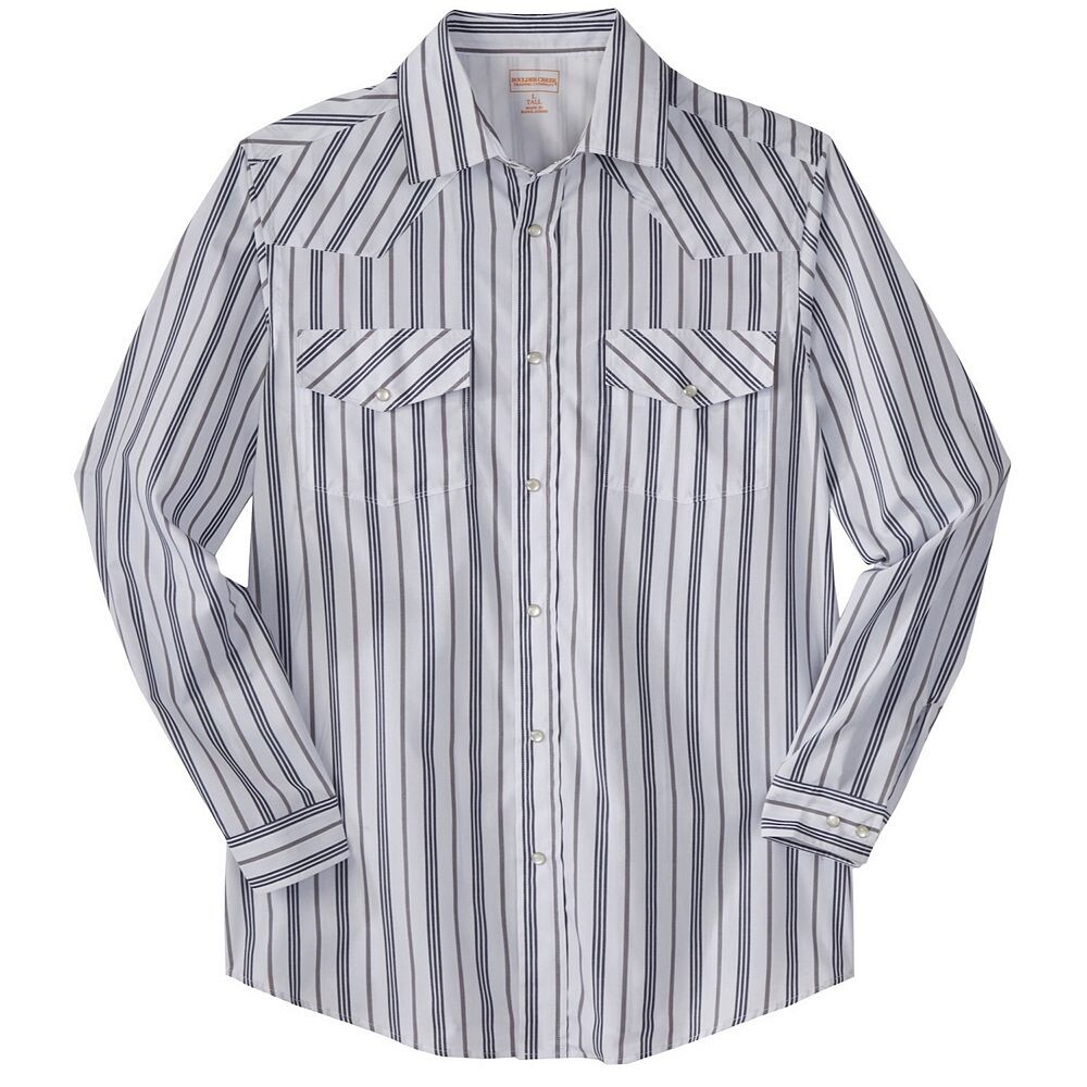 Мужская рубашка с застежкой спереди Boulder Creek By Kingsize, большая и высокая, цвет White Stripe
Мужская рубашка с застежкой спереди Boulder Creek By Kingsize, большая и высокая, цвет White Stripe