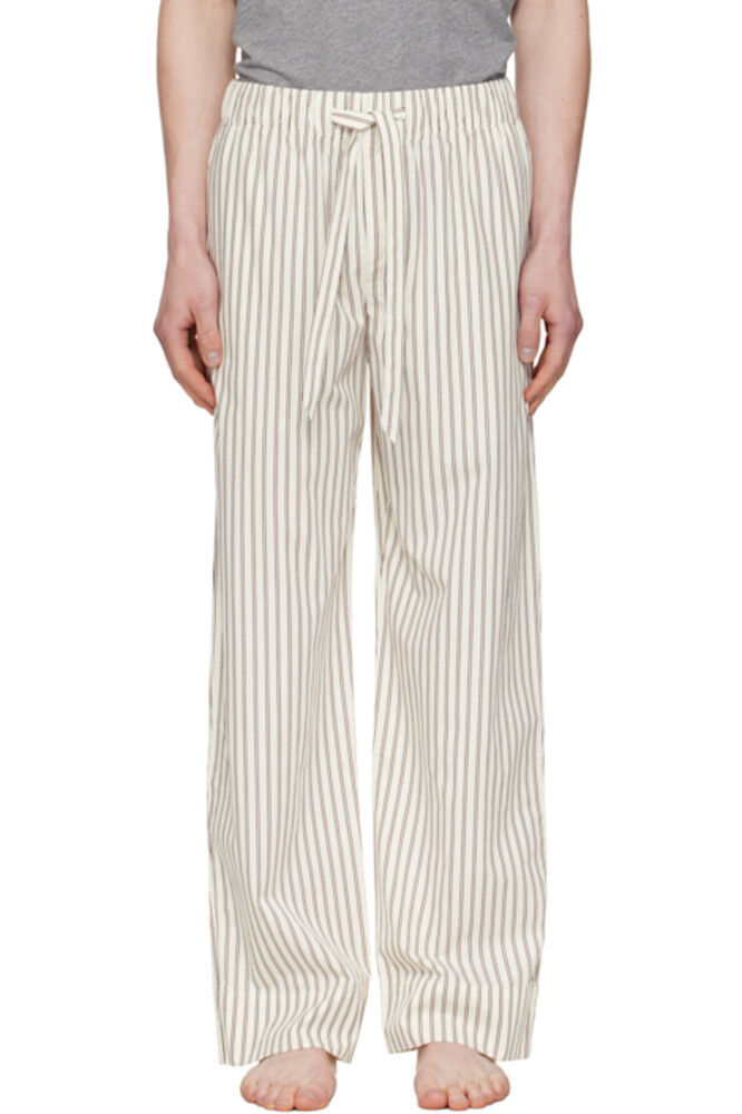 Пижамные брюки из коричневого и кремового поплина Tekla
Пижамные брюки из коричневого и кремового поплина Tekla