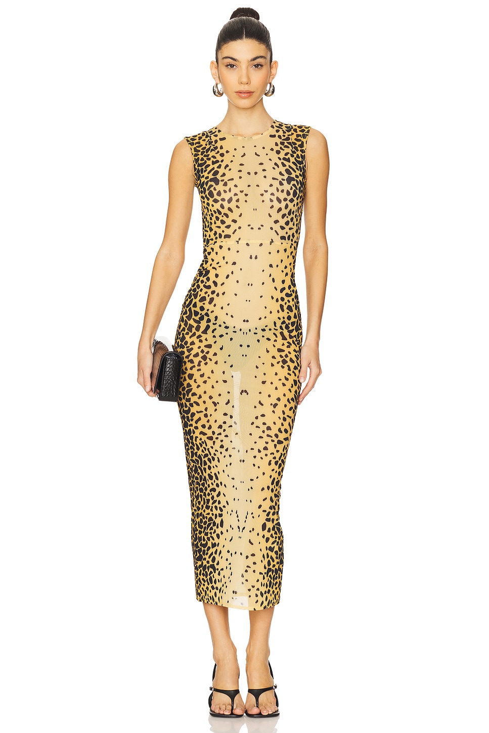 Платье миди без рукавов из силовой сетки Alex Perry, cheetah
Платье миди без рукавов из силовой сетки Alex Perry, cheetah