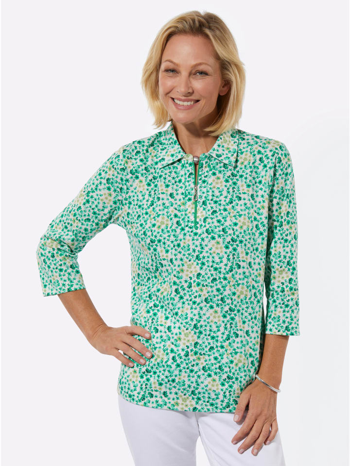 Рубашка поло с принтом изумрудно-бежевого цвета WITT WEIDEN
Рубашка поло с принтом изумрудно-бежевого цвета WITT WEIDEN