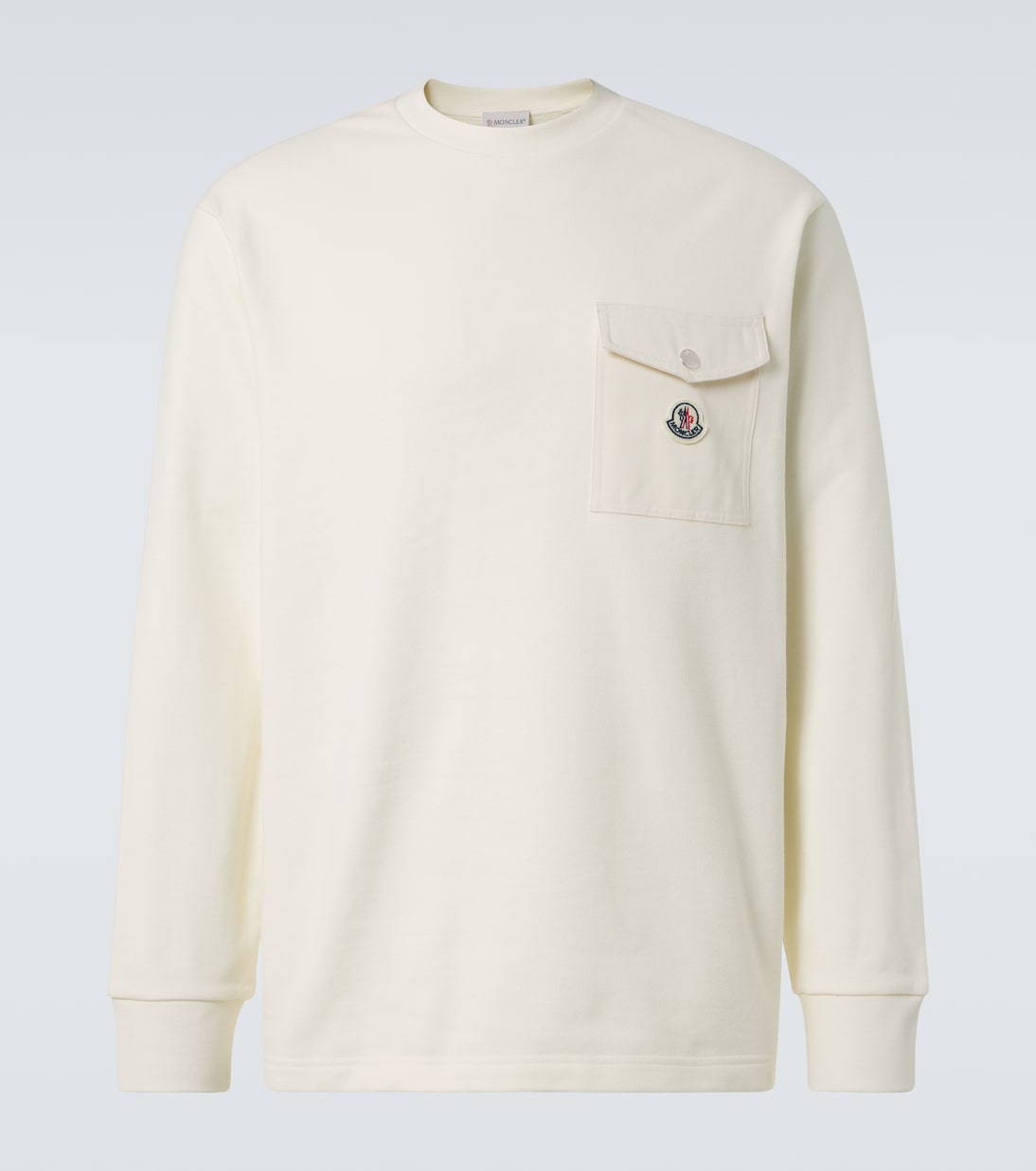 Хлопковый флисовый свитшот Moncler, Silk White 
Хлопковый флисовый свитшот Moncler, Silk White
