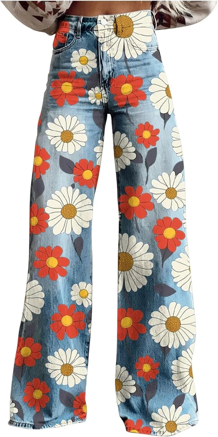 Брюки джинсовые женские Boho с цветочным принтом, высокие, прямые, широкие
Брюки джинсовые женские Boho с цветочным принтом, высокие, прямые, широкие