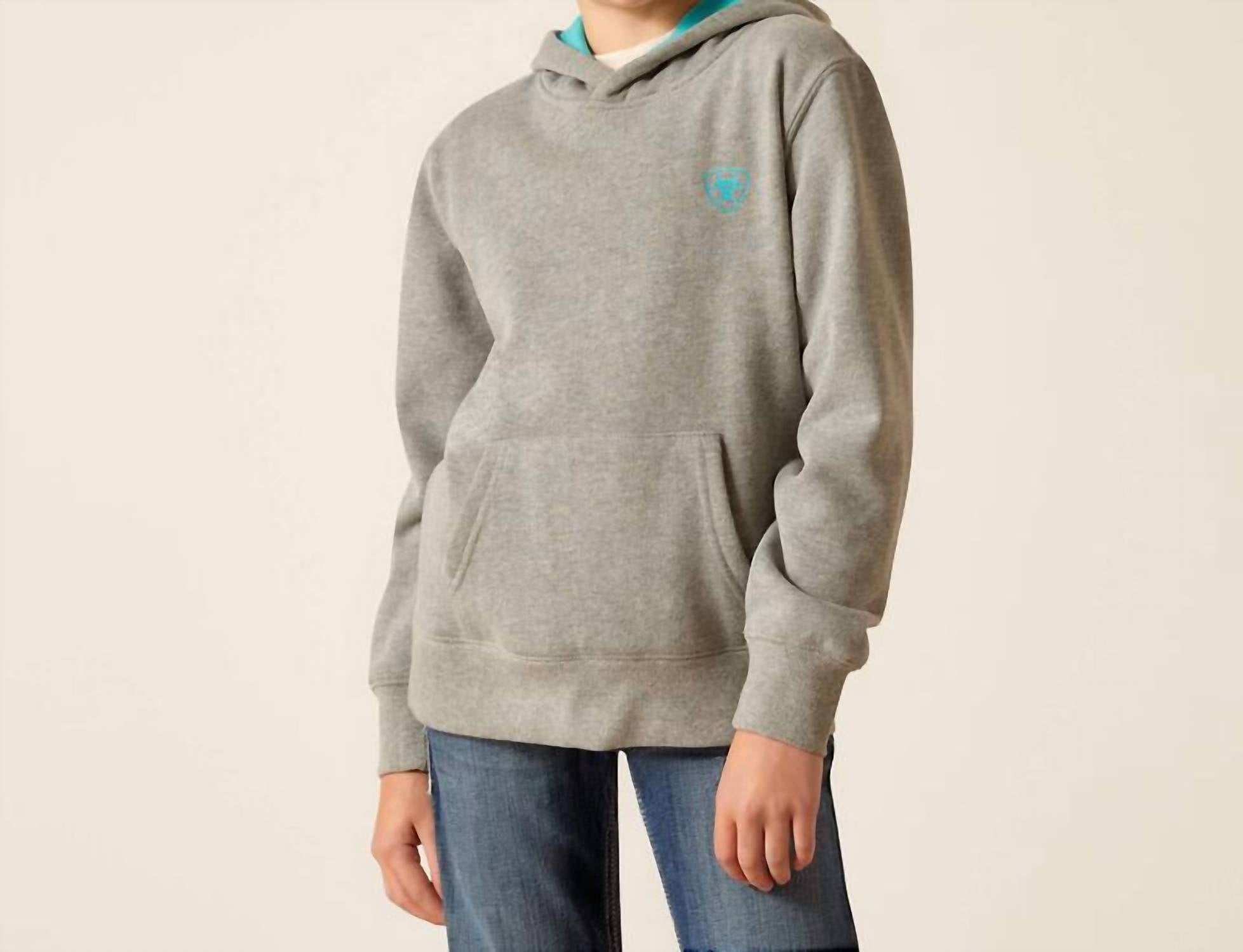 Толстовка с капюшоном для девочек цвета «меланжевый серый» ARIAT
Толстовка с капюшоном для девочек цвета «меланжевый серый» ARIAT