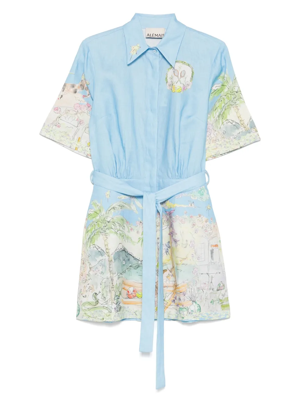 Платье мини с графичным принтом ALEMAIS, синий
Платье мини с графичным принтом ALEMAIS, синий