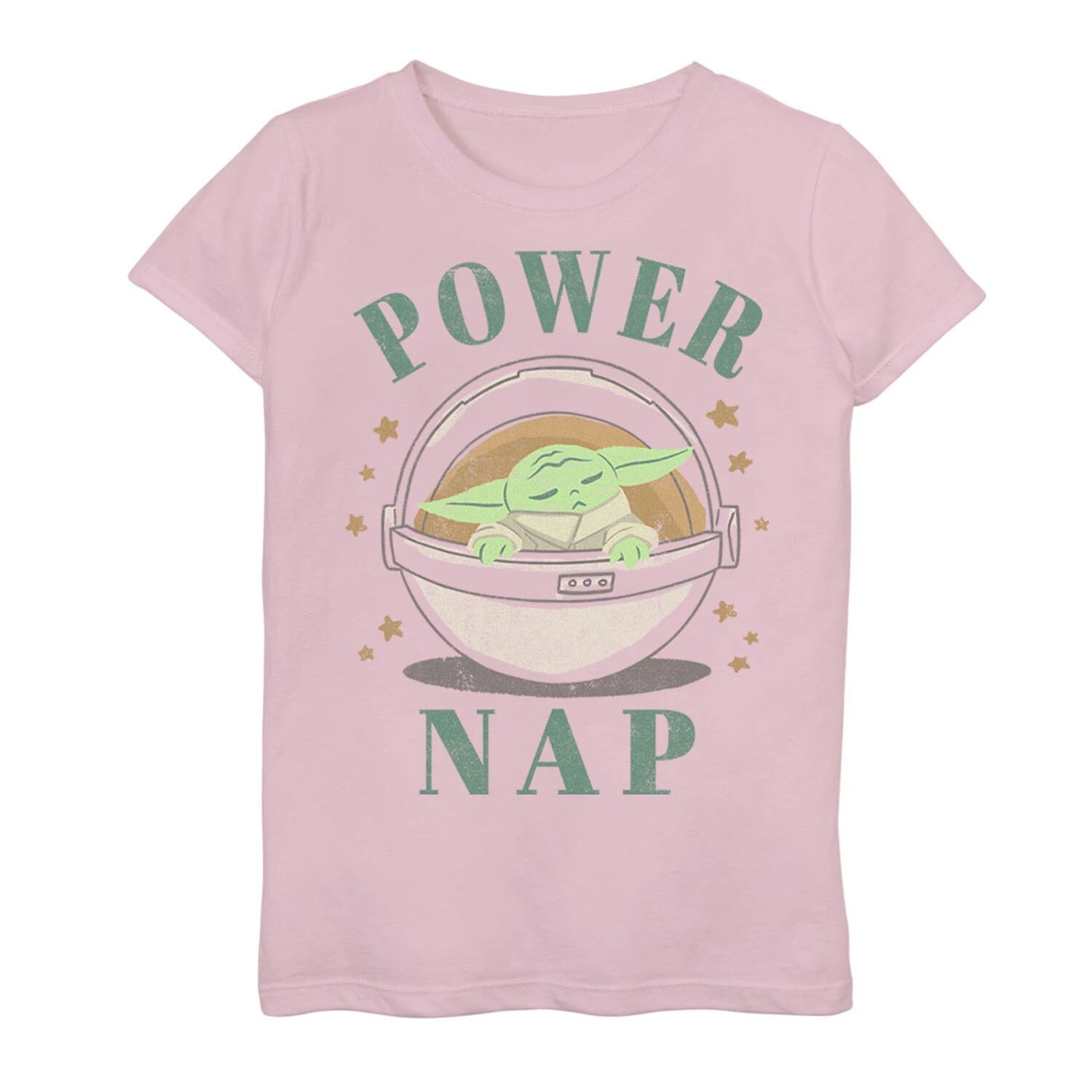 Футболка для девочек 7–16 лет с изображением «Звездных войн, мандалорца, ребенка, известного как Малыш Йода, Power Nap» Licensed Character, розовый 
Футболка для девочек 7–16 лет с изображением «Звездных войн, мандалорца, ребенка, известного как Малыш Йода, Power Nap» Licensed Character, розовый