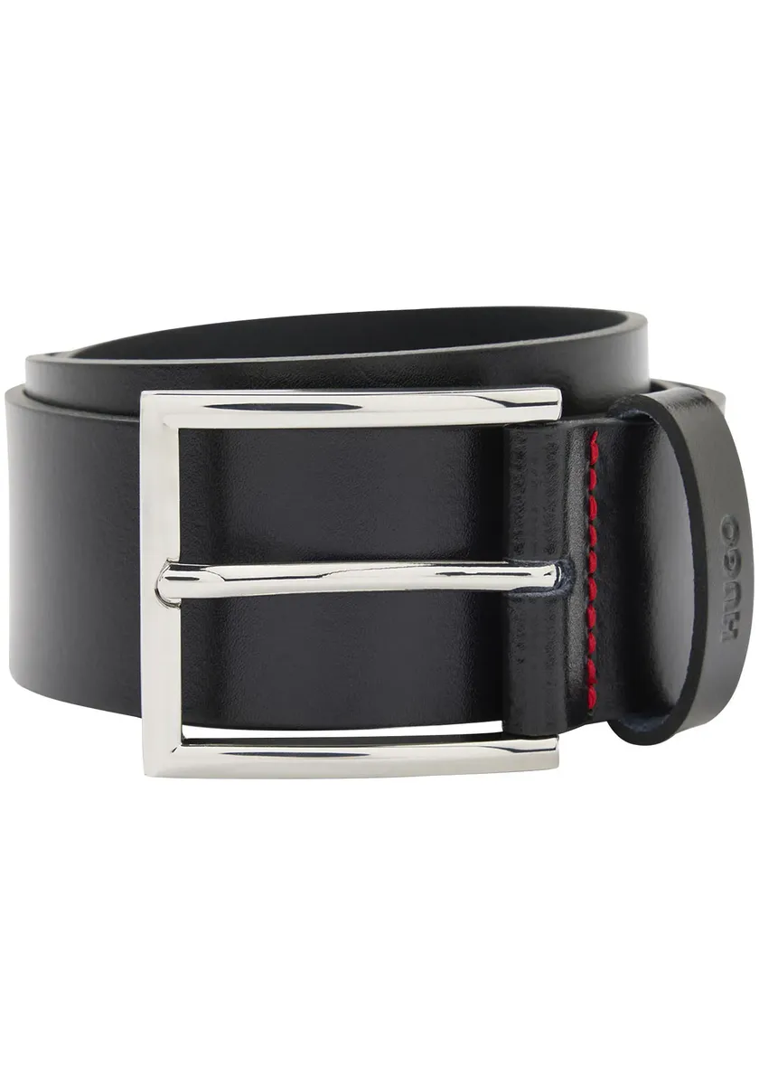 Кожаный ремень HUGO "Giaspo" с тисненым логотипом на петле и красной строчкой, черный
Кожаный ремень HUGO "Giaspo" с тисненым логотипом на петле и красной строчкой, черный