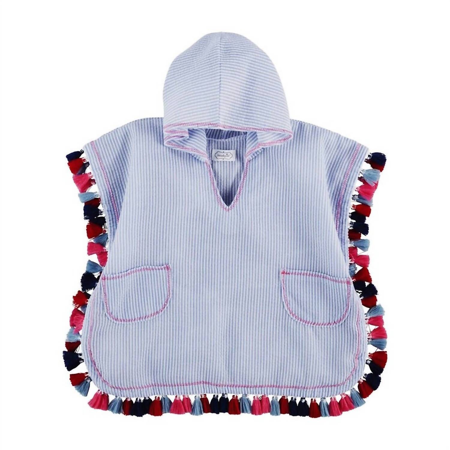 Синее накидка с кисточками из жатого хлопка для девочек Mudpie, синий
Синее накидка с кисточками из жатого хлопка для девочек Mudpie, синий