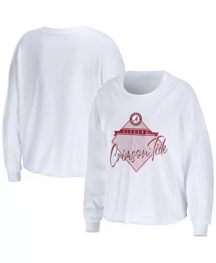 Женская укороченная футболка с длинными рукавами белого цвета Alabama Crimson Tide Diamond Wear By Erin Andrews
Женская укороченная футболка с длинными рукавами белого цвета Alabama Crimson Tide Diamond Wear By Erin Andrews