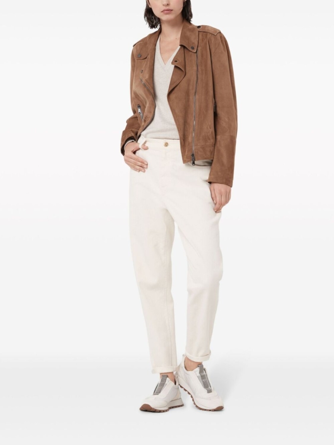 Brunello Cucinelli джемпер с длинными рукавами, нейтральный цвет
Brunello Cucinelli джемпер с длинными рукавами, нейтральный цвет