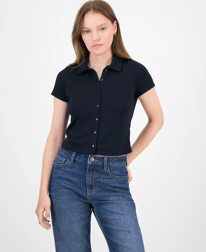 Топ с короткими рукавами и застежкой на пуговицы спереди для юниоров Ultra Flirt, черный
Топ с короткими рукавами и застежкой на пуговицы спереди для юниоров Ultra Flirt, черный