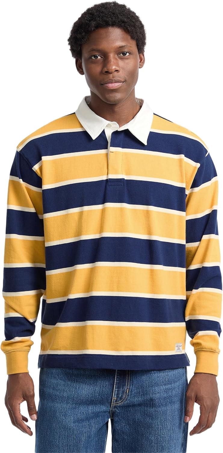 Мужские повседневные джинсы GUESS с длинными рукавами и поло в полоску в стиле регби
Мужские повседневные джинсы GUESS с длинными рукавами и поло в полоску в стиле регби