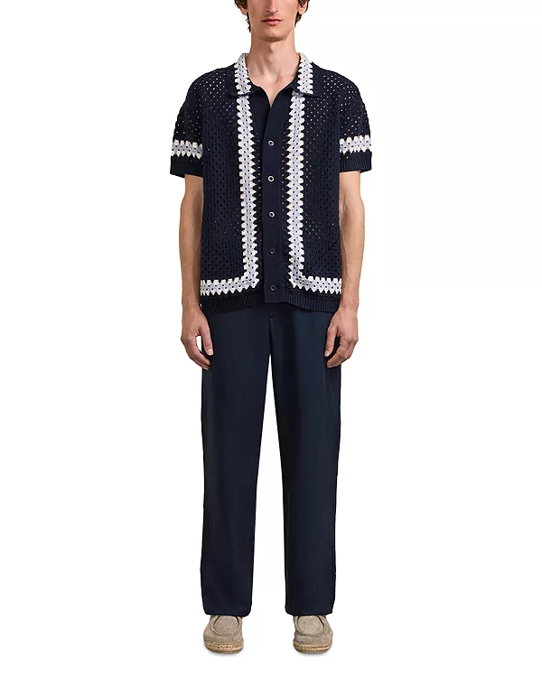 Вязаный крючком кардиган с коротким рукавом из хлопка цвета пинто Frescobol Carioca, синий
Вязаный крючком кардиган с коротким рукавом из хлопка цвета пинто Frescobol Carioca, синий