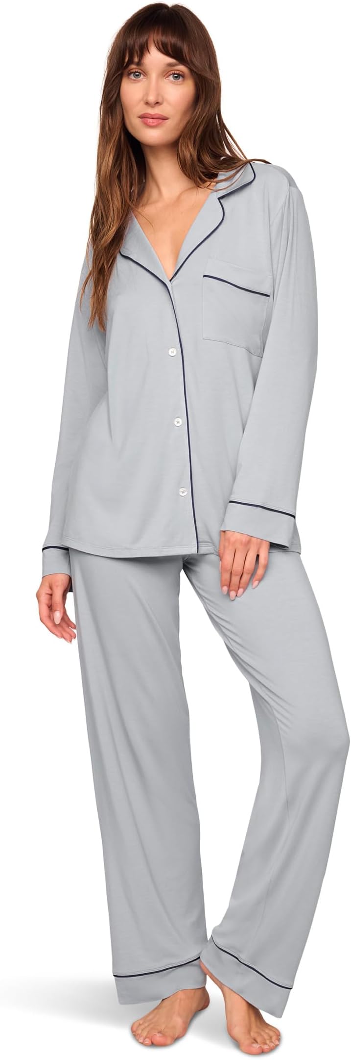 Пижама Eberjey Gisele - PJ Set, цвет Gray Dawn/Navy
Пижама Eberjey Gisele - PJ Set, цвет Gray Dawn/Navy