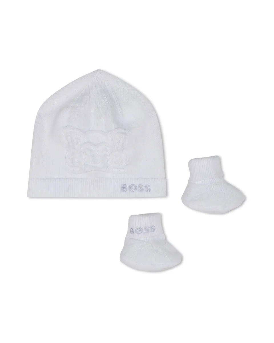 Белый хлопковый комплект для малыша Boss Kidswear
Белый хлопковый комплект для малыша Boss Kidswear