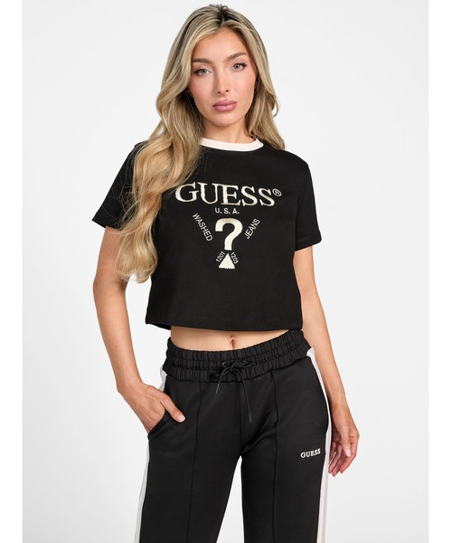 Женская футболка с коротким рукавом, кроп Guess, черный
Женская футболка с коротким рукавом, кроп Guess, черный