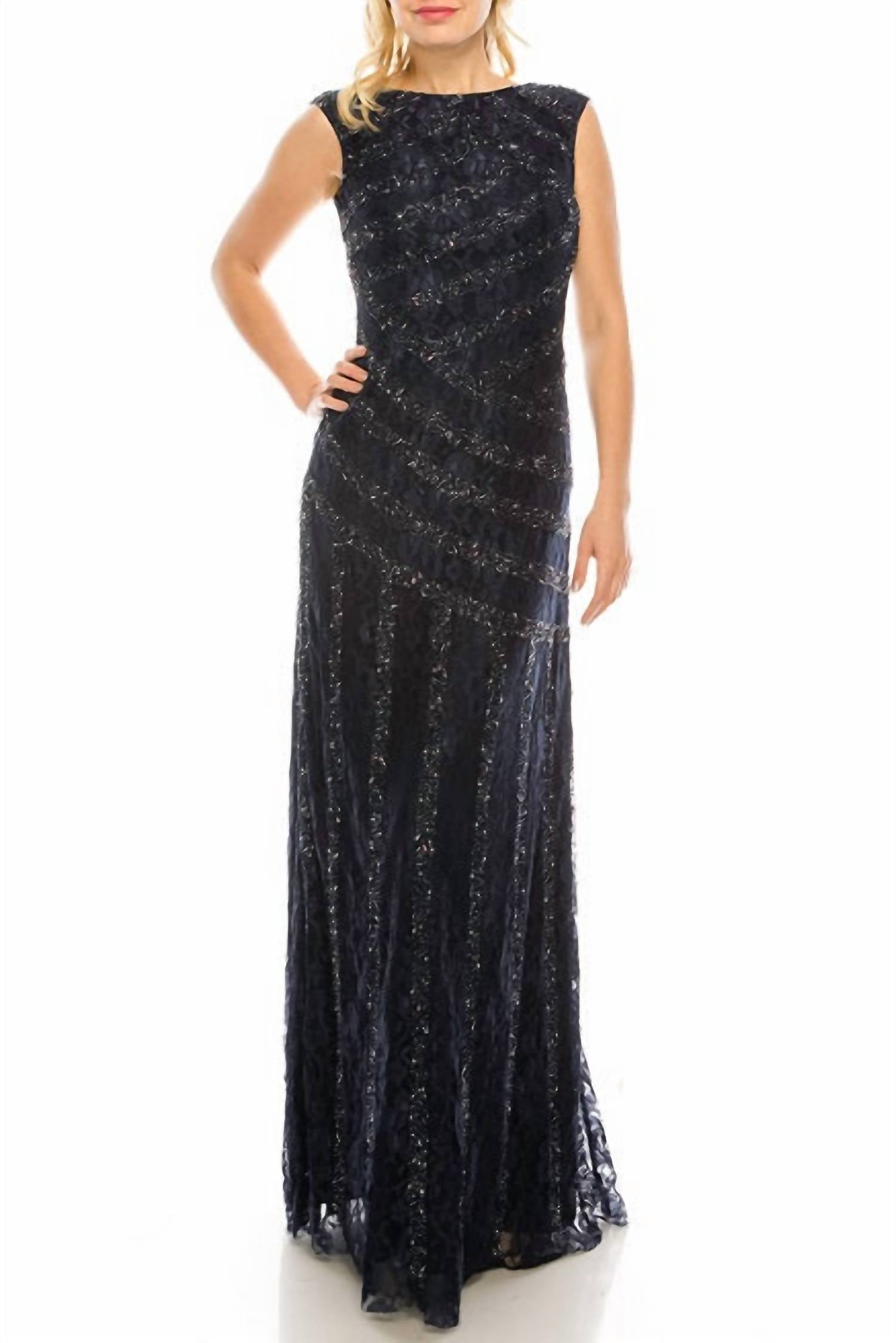 Платье с кружевными вставками и короткими рукавами в цвете Twilight Aidan Mattox, Twilight 
Платье с кружевными вставками и короткими рукавами в цвете Twilight Aidan Mattox, Twilight