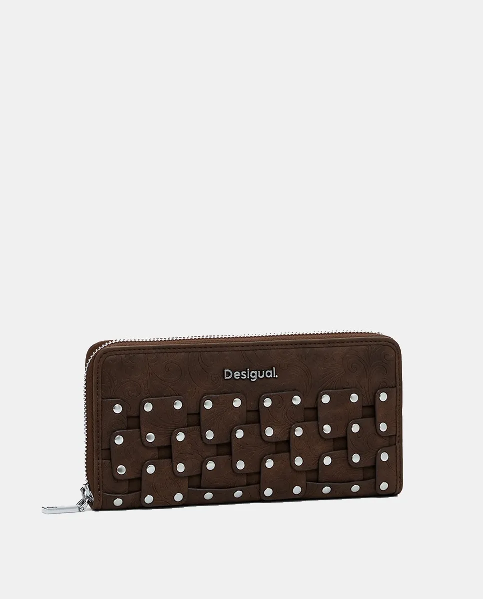 Кошелек из искусственной кожи с крупными заклепками Desigual, темно-коричневый
Кошелек из искусственной кожи с крупными заклепками Desigual, темно-коричневый