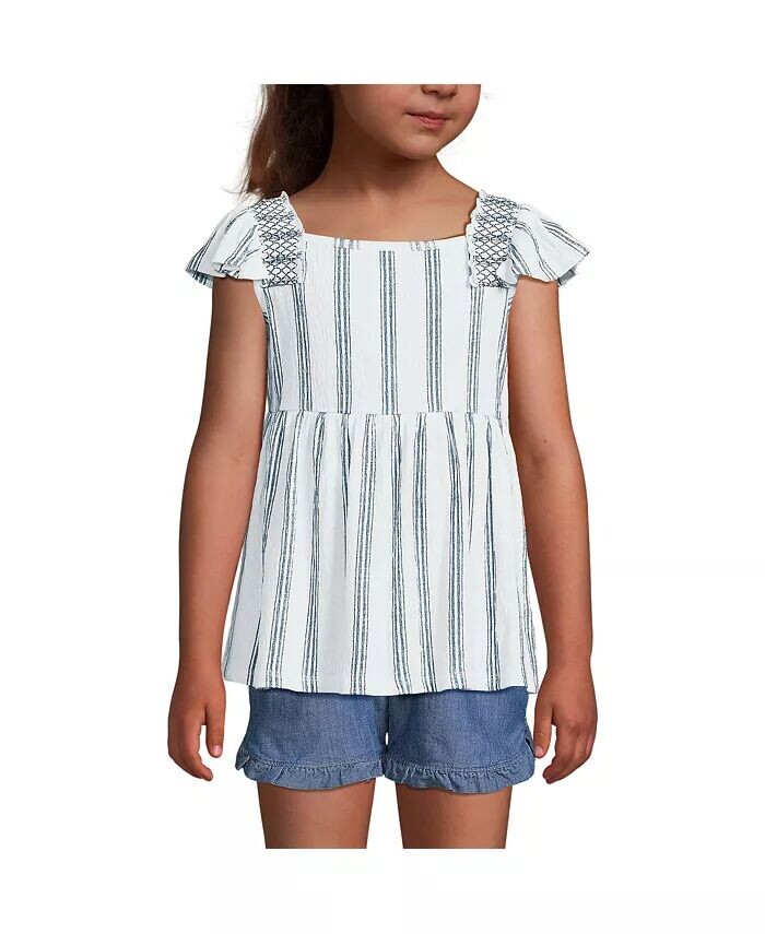 Газированная майка с развевающимися рукавами для девочек со сборками Lands' End, синий
Газированная майка с развевающимися рукавами для девочек со сборками Lands' End, синий