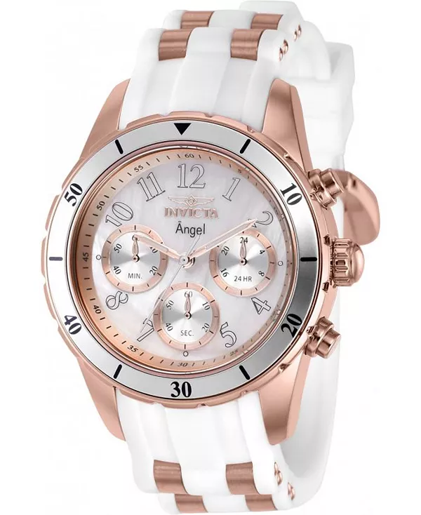 Женские кварцевые часы-хронограф Angel 38755 с белым циферблатом Invicta, white
Женские кварцевые часы-хронограф Angel 38755 с белым циферблатом Invicta, white
