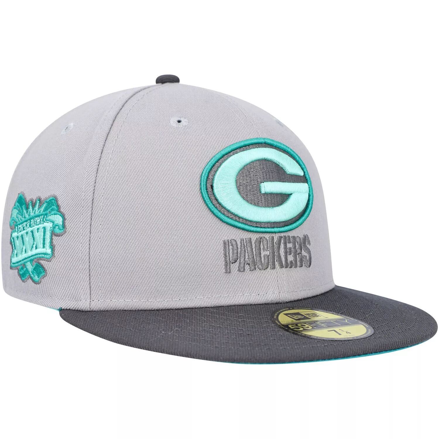 Мужская приталенная шляпа New Era Grey/Graphite Green Bay Packers Aqua Pop 59FIFTY
Мужская приталенная шляпа New Era Grey/Graphite Green Bay Packers Aqua Pop 59FIFTY