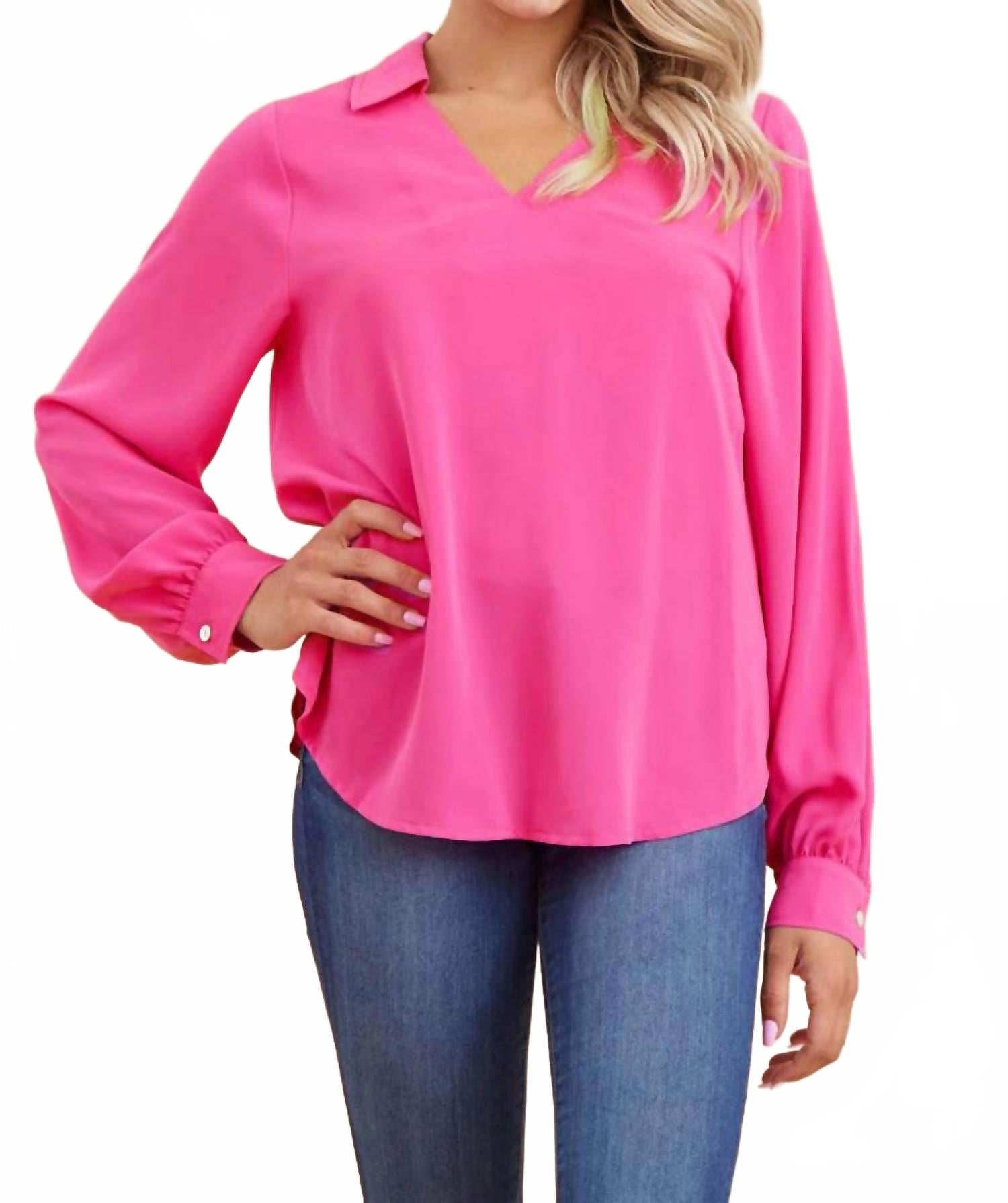 Розовый топ с длинным рукавом и V-образным вырезом Jodifl
Розовый топ с длинным рукавом и V-образным вырезом Jodifl