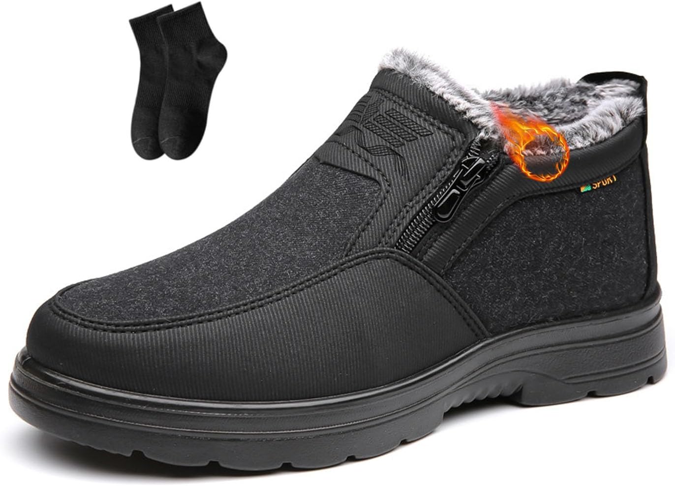 Мужские ортопедические теплые зимние сапоги, водонепроницаемые, противоскользящие, с флисовой подкладкой, легкие, комфортные, с меховой подкладкой и боковой молнией для пожилых людей Noworfewer, черный
Мужские ортопедические теплые зимние сапоги, водонепроницаемые, противоскользящие, с флисовой подкладкой, легкие, комфортные, с меховой подкладкой и боковой молнией для пожилых людей Noworfewer, черный