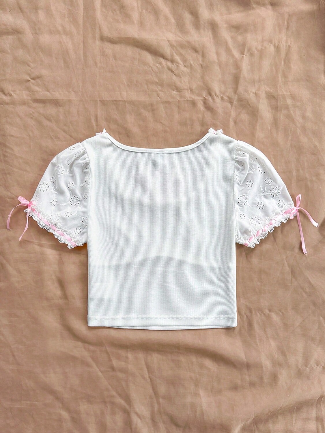 SHEIN WYWH Женская летняя футболка с короткими рукавами, контрастным кружевом и бантом. Идеально подходит для праздников и милых образов, белый цвет
SHEIN WYWH Женская летняя футболка с короткими рукавами, контрастным кружевом и бантом. Идеально подходит для праздников и милых образов, белый цвет