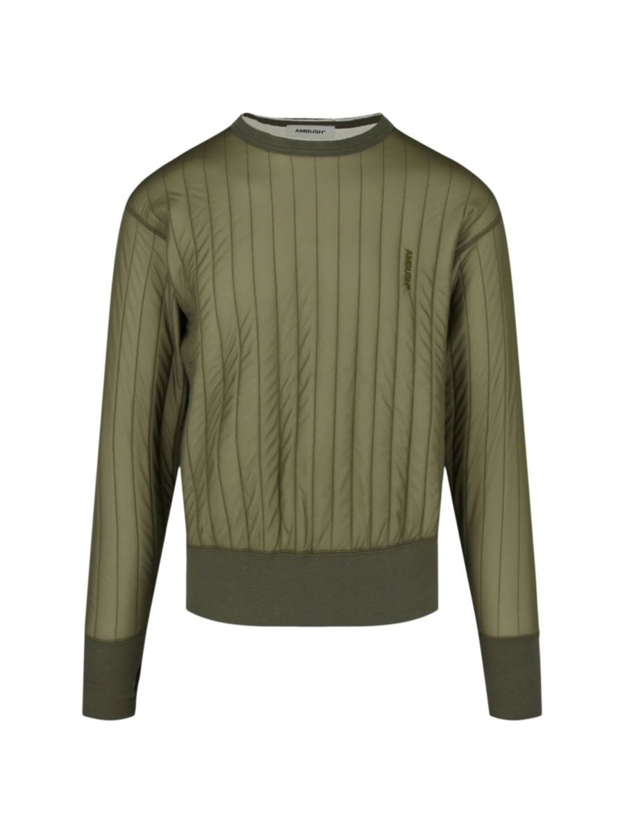 Стеганая толстовка Channel с круглым вырезом Ambush, оливковый 
Стеганая толстовка Channel с круглым вырезом Ambush, оливковый