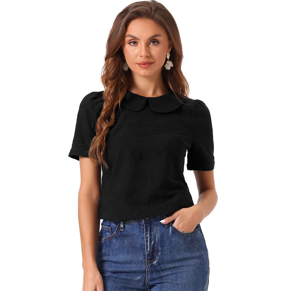 Блузка с воротником «Питер Пэн» для женщин, топ с короткими рукавами и цветочным принтом в стиле каваи ALLEGRA K, черный
Блузка с воротником «Питер Пэн» для женщин, топ с короткими рукавами и цветочным принтом в стиле каваи ALLEGRA K, черный
