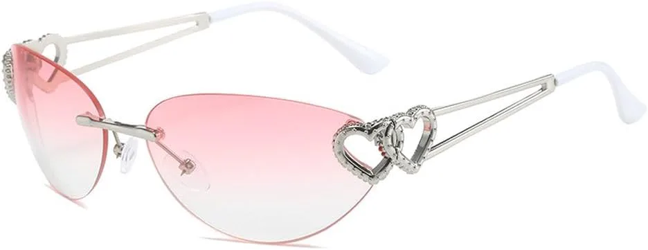 Винтажные панк-солнцезащитные очки без оправы с двойным сердцем для женщин и мужчин, модные очки «кошачий глаз», роскошные солнцезащитные очки generic, Pink
Винтажные панк-солнцезащитные очки без оправы с двойным сердцем для женщин и мужчин, модные очки «кошачий глаз», роскошные солнцезащитные очки generic, Pink