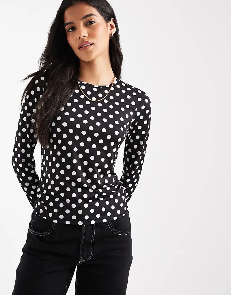 ONLY лонгслив с длинными рукавами черного цвета в белый горошек
ONLY лонгслив с длинными рукавами черного цвета в белый горошек