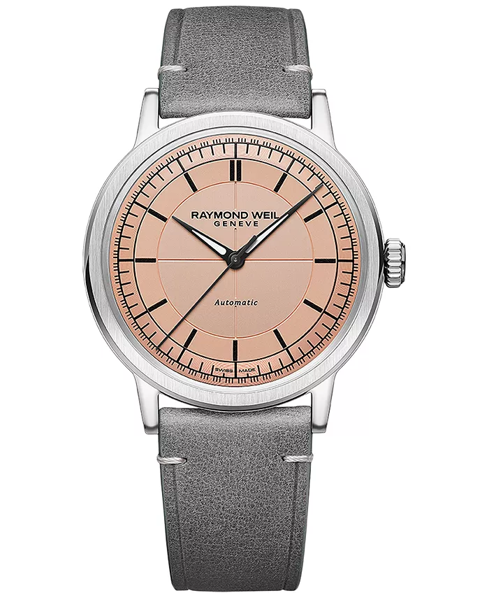 Мужские швейцарские автоматические часы Millesime с серым кожаным ремешком, 40 мм Raymond Weil
Мужские швейцарские автоматические часы Millesime с серым кожаным ремешком, 40 мм Raymond Weil