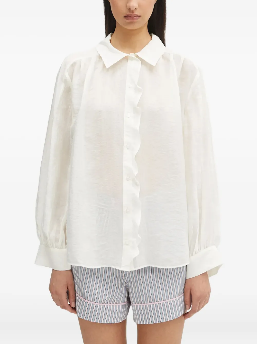 Рубашка с оборками на воротнике SAMSOE SAMSOE, белый
Рубашка с оборками на воротнике SAMSOE SAMSOE, белый