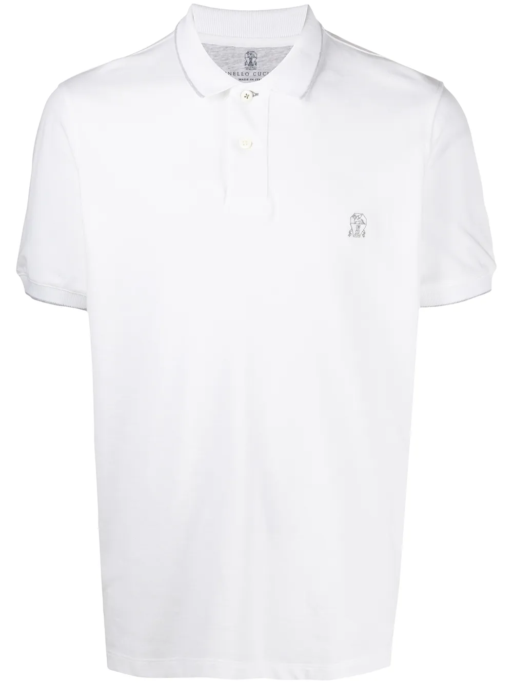 Рубашка поло с вышитым логотипом Brunello Cucinelli, белый
Рубашка поло с вышитым логотипом Brunello Cucinelli, белый