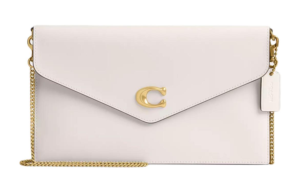 Кожаный клатч на одно плечо через плечо Tubas для женщин из латуни и мела COACH 
Кожаный клатч на одно плечо через плечо Tubas для женщин из латуни и мела COACH