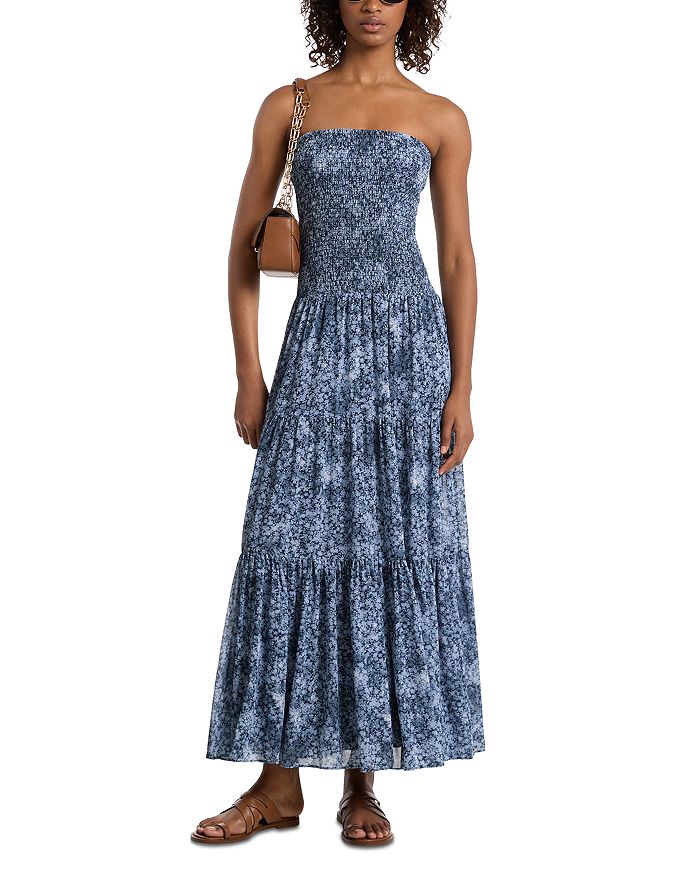 Платье с буфами и ярусами Michael Kors, синий 
Платье с буфами и ярусами Michael Kors, синий