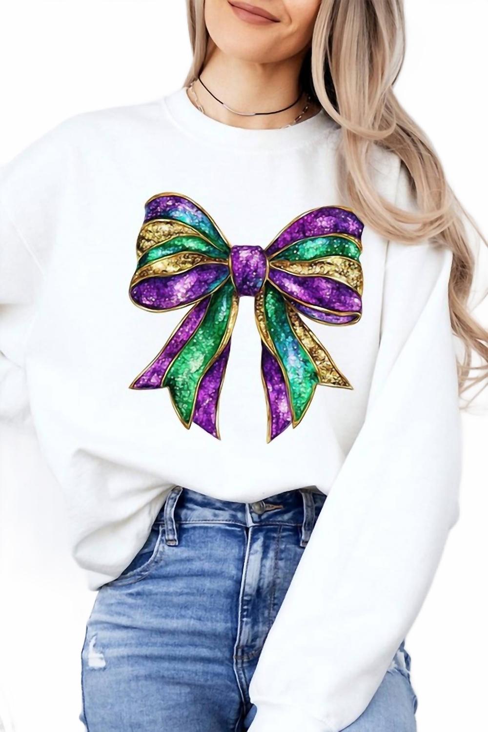 Btween Белая толстовка с бантом в стиле Марди Гра
Btween Белая толстовка с бантом в стиле Марди Гра