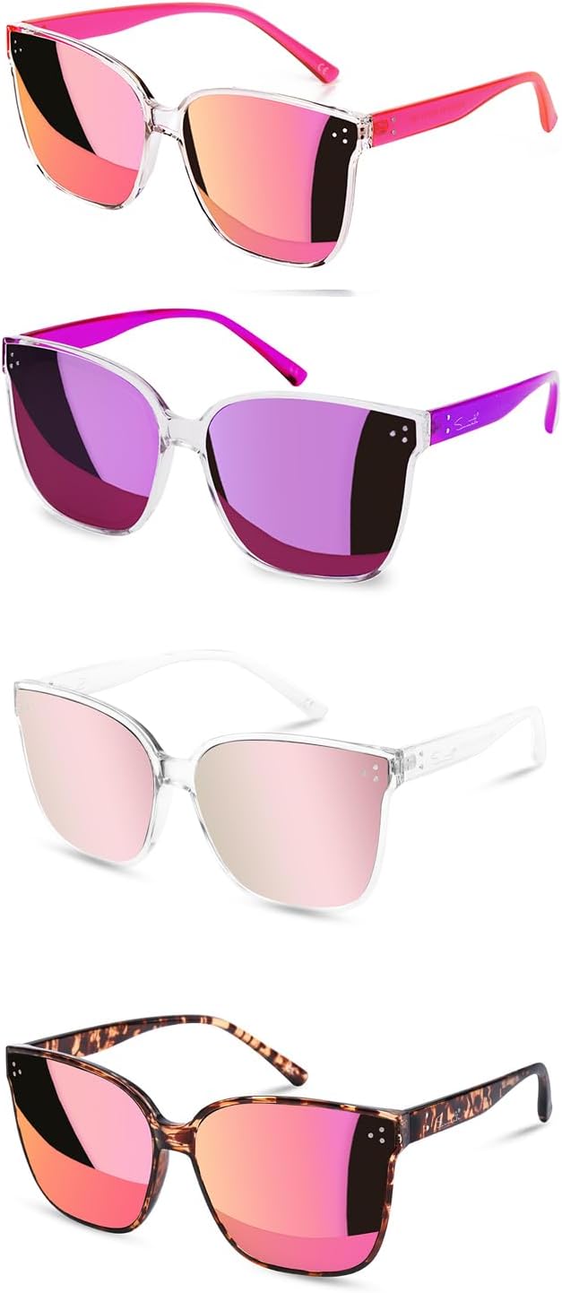 Женские солнцезащитные очки Sumato, большие розовые солнцезащитные очки для женщин с модными зеркальными линзами, блокирующими УФ-излучение UV400, Pink+purple+tortoise+light Pink
Женские солнцезащитные очки Sumato, большие розовые солнцезащитные очки для женщин с модными зеркальными линзами, блокирующими УФ-излучение UV400, Pink+purple+tortoise+light Pink